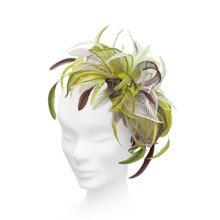 Dusky Blue Green Fascinator ideal for wedding guest, Mother of the Bride or bridesmaid; with feathers, crystals or pearls.
