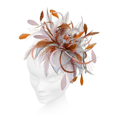 Jade Green Grey Fascinator ideal for wedding guest, Mother of the Bride or bridesmaid; with feathers, crystals or pearls.