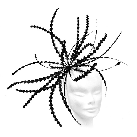 Black Feather Fascinator ideal for wedding guest, Mother of the Bride or bridesmaid; with feathers, crystals or pearls.