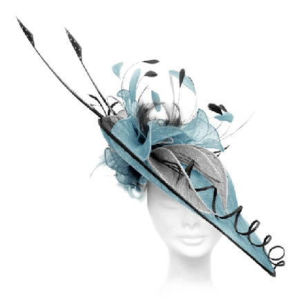 Pastel Blue Saucer Fascinator ideal for Mother of the Bride or the races.