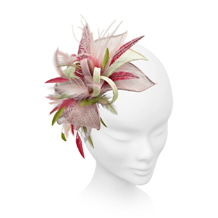 Delicate Aqua Sage Green Fascinator ideal for wedding guest, Mother of the Bride or bridesmaid; with feathers, crystals or pearls.